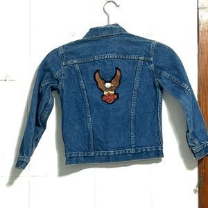 Vintage kids Steel Denim Harley Davidson Jean Jacket‎ Size 7